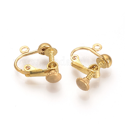 Brass Screw Clip-on Earring Setting Findings X-KK-T021-09-1