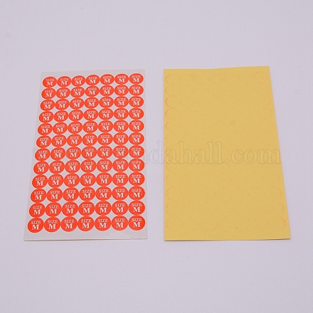 Size M Clothing Size Round Sticker Labels DIY-WH0209-86H-1