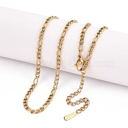 Цепочки Фигаро из нержавеющей стали 304 толщиной 3 мм NJEW-N058-13G-1