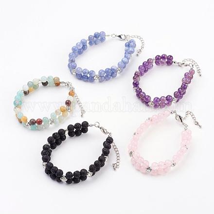 Perles de pierres naturelles Bracelets multicolores BJEW-JB03292-1