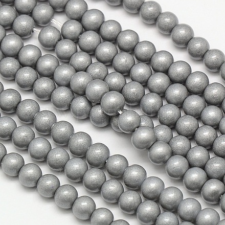 Brins de perles de verre de peinture de cuisson ronde écologique X-HY-A003-8mm-RV47-1