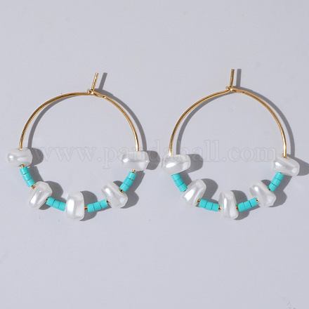 Винтажные серьги с искусственным жемчугом из смешанных рисовых бусин для изысканного стиля DH7154-5-1