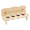 Wood Multi-Use Display Stands, for Wine Glasses, Word Happy Birthday, 4-Hole, Navajo White, 240x90x110mm