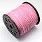 Faux Suede Cord, Faux Suede Lace, One Side Covering with Imitation Leather, Pearl Pink, 2.7x1.4mm, about 98.42 yards(90m)/roll