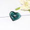 Handmade Lampwork Perfume Bottle Pendant, Square&Heart, Teal, 22x25mm