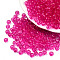 Transparent Acrylic Beads, Faceted, Rondelle, Deep Pink, 4x3.5mm, Hole: 1.5mm, about 14000pcs/500g