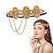 Glass Rhinestone HeadBands for Women, Golden, Inner Diameter: 140mm