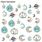 45Pcs 9 Styles Alloy Enamel Pendants, Mixed Shapes, Mixed Color, 11.5~25x7.5~21x1.5~2mm, Hole: 1.5~2mm, 5pcs/style