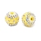 Bling Resin Rhinestone Flower Beads, Fancy Beads, with Acrylic & Imitation Pearls Embellishments, for DIY Beadable Pens and Keychains, Yellow, 20x18mm, Hole: 3mm