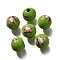 Valentine's Day Element Printed Wood Beads, Round, Olive Drab, 16mm, Hole: 4mm