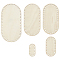 5Pcs 5 Styles Wood Sheets, Unfinished Wood Craft, for Bag Making, Oval, 100~300x50~150x2.2~2.5mm, Hole: 5.7~6mm, 1pc/style