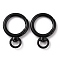 Baking Paint Alloy Swivel Clasps, Round Ring, Black, 40x28x4mm, Hole: 6x8.5mm