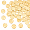 50Pcs Ion Plating(IP) 304 Stainless Steel Connector Charms, Flat Round Links, Golden, 10x1mm, Hole: 1.3mm