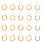 20Pairs 201 Stainless Steel Hoop Earrings, with 304 Stainless Steel Pins, Twisted Ring Shape, Golden, 17x15x3mm, Pin: 1mm