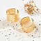 Brass Cuff Rings, Plain Rings for Women, Cadmium Free & Nickel Free & Lead Free, Real 18K Gold Plated, 13.5mm, Inner Diameter: 17.7mm