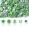 200Pcs Acrylic Beads, Mixed Shapes, Green, 7x3.5~4mm, Hole: 1.2~1.6mm
