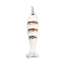 Brass Enamel Pendants, Fish, Long-Lasting Plated, Rack Plating, Lead Free & Cadmium Free, Platinum, with Jump Ring, White, 24.5x6x4.5mm