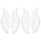 4 Sets  Polyester Clothing Patches, Wings, White, 515x166x0.5mm, 2pcs/set