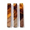Resin & Wood Big Pendants, Rectangle Charms, Goldenrod, 51.5x7.5x3.5mm, Hole: 1.8mm