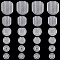 180Pcs 6 Styles Plastic Ear Nuts & Earring Pads, Clear, 7~14x7~12x2~5mm, Hole: 0.8~9.5mm, 30pcs/style