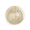 Golden Tone Crown Initial Wax Seal Brass Stamp Heads, for Wax Seal Stamp, Letter L, 25x14.5mm, Hole: 7mm