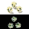 Luminous Polymer Clay Rhinestone Floral Ball Beads, with Acrylic Flower, for Beadable Pens Jewelry Keychain Making, Lemon Chiffon, 20~23mm, Hole: 2~3mm