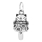 1Pc S925 Sterling Silver Pendants, Maneki-Neko, with 1Pc Suede Fabric Square Silver Polishing Cloth, Antique Silver, 16.3x9.2x8.6mm, Hole: 4mm