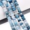 Natural Weathered Agate Beads Strands, Dyed & Heated, Rondelle, Steel Blue, 7.5~9x4.5~5.5mm, Hole: 0.7~0.8mm, about 71~72pcs/strand, 13.39~13.58 inch(34~34.5cm)