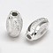 Fancy Cut Textured 925 Sterling Silver Oval Beads, Silver, 7x4mm, Hole: 1.5mm, about 100pcs/20g