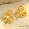 304 Stainless Steel Stud Earrings, with Plastic Pearl, Golden, Flower, 59x44mm
