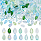 210Pcs 14 Styles Glass Charms, Teardrop, Mixed Styles, Mixed Color, 14x8mm, 15pcs/style