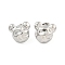 Non-Tarnish Bear 304 Stainless Steel Ear Studs, Stud Earrings for Women, Stainless Steel Color, 15x17mm