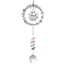 Teardrop Glass Suncatcher for Windows Rainbow Maker, Alloy Wreath with Word Hanging Ornaments, Platinum, 480mm