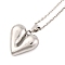 Non-Tarnish 304 Stainless Steel Heart Pendant Necklaces for Women, Stainless Steel Color, 18.11 inch(46cm)