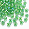 Transparent Acrylic Beads, AB Color Plated, Round, Lawn Green, 6x5mm, Hole: 1.8mm, about 4400pcs/500g