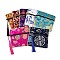 Chinese Embroidery Silk Jewelry Zipper Pouches, with Coin Beads & Tassel Decorations, Square, Mixed Patterns, Mixed Color, 11.5~12x11.5~12x0.5cm