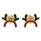 Ion Plating(IP) 304 Stainless Steel Enamel Stud Earrings, Real 14K Gold Plated, For Christmas, Deer, 10x12.5mm