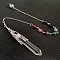 Synthetic Quartz Crystal & Mixed Gemstone Bullet Pointed Dowsing Pendulums, Chakra Yoga Theme Jewelry for Home Display, 300mm