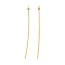 304 Stainless Steel Ball Head Pins, Ion Plating(IP), Real 18K Gold Plated, 36x1.8mm