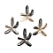 Sea Shell Pendants, Starfish/Sea Stars, Gray, 38~40x27.5~30x1.5~3mm, Hole: 1.4~1.6mm