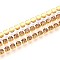 Iron Rhinestone Cup Chains, with Spool, Golden, Tan, 3.5x3.5x3mm, about 30.00 Feet(9.14m)/Roll