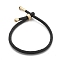 Cotton Cord Bracelets, with Brass Finding, Long-Lasting Plated, Real 24K Gold Plated, Dark Slate Gray, 8-1/2 inch(21.5cm)~9 inch(23cm)