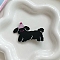 Cute Acrylic Alligator Hair Clips, Hair Accessories for Girls Women, Dog, Black, 60x50x40mm