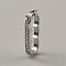 Brass Micro Pave Clear Cubic Zirconia Peanut Enhancer Clasps, Twister Clasps, for Pearl Jewelry Making, Platinum, 24.5x10x3mm, Hole: 7mm