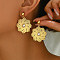 Elegant 201 Stainless Steel Imitation Pearl Stud Earrings, Golden, Flower, 30x30mm
