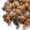 Natural Picture Jasper Pendants, with 201 Stainless Steel Finding, Gourd, 22~23x13mm, Hole: 4x7mm