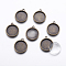 DIY Pendant Making, with Tibetan Style Alloy Pendant Cabochon Settings and Glass Cabochons, Flat Round, Antique Bronze, 27x23x3mm, Hole: 2mm, tray: 20mm, , 2pcs/set