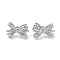 Non-Tarnish 304 Stainless Steel Stud Earrings, for Women, Bowknot, Stainless Steel Color, 18.7x25.7mm