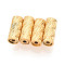 925 Sterling Silver Magnetic Beads, Column, Textured, Real 24K Gold Plated, 6x2.5mm, Hole: 0.7mm