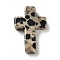 Synthetic Dalmatian Jasper Pendants, Religion Corss Charms, 26~26.5x17.5~18x6~6.5mm, Hole: 1.6mm